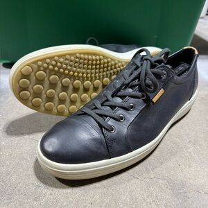 Ecco Cap Toe Soft 7 Casual Sneaker Leather Black Size 14 (48)